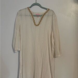 Lilly Pulitzer Cream Top with Gold Accents